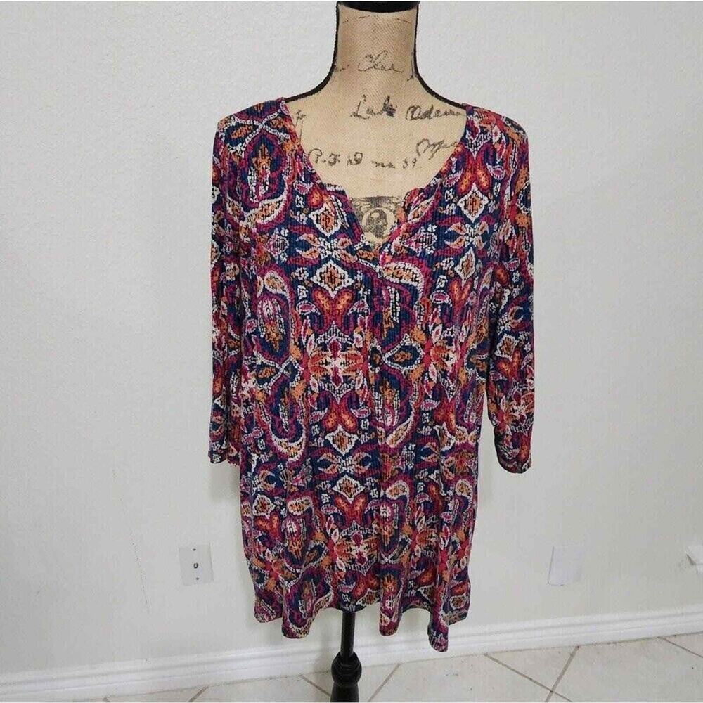 Rachel Zoe paisley super soft tunic shirt plus size 1X